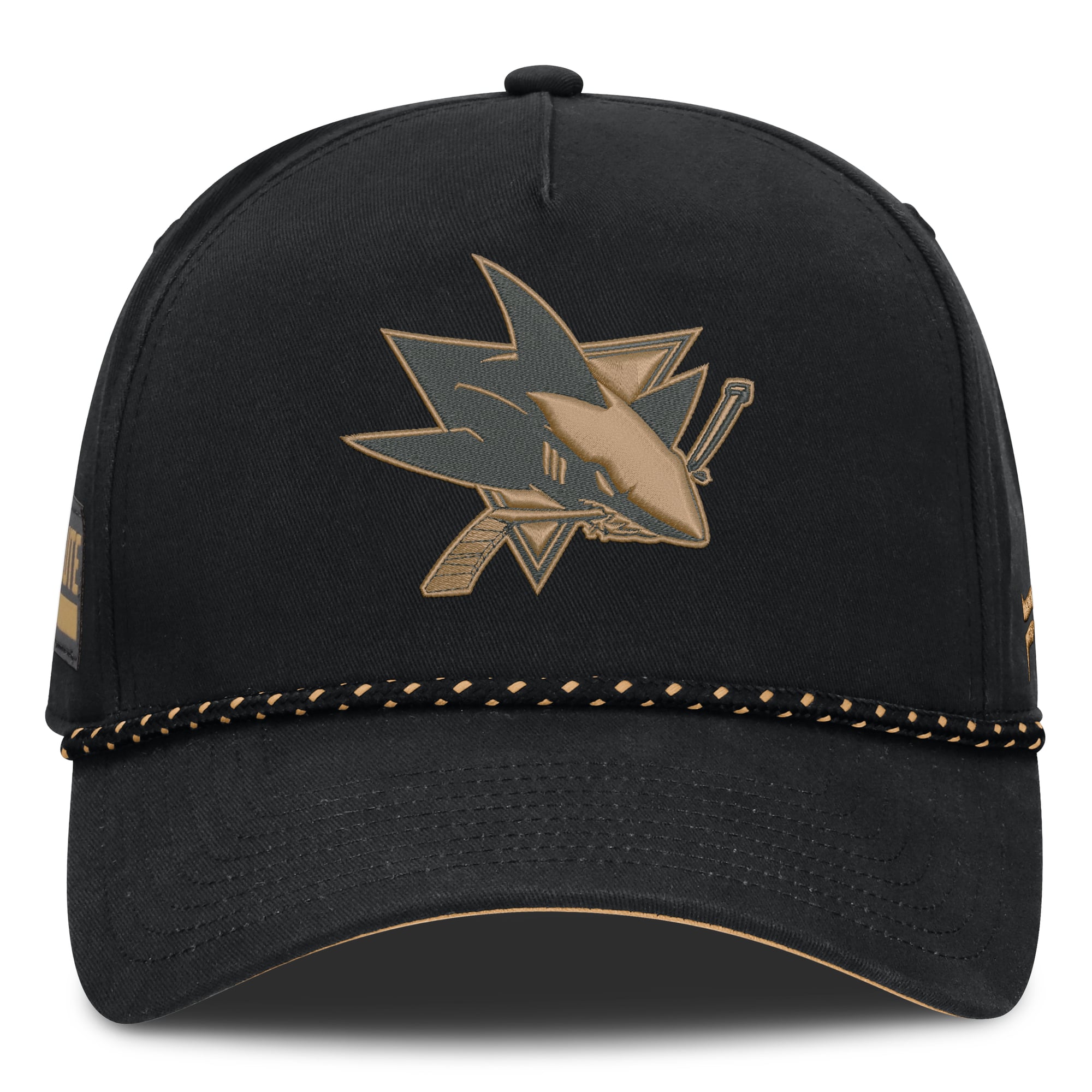 Casquette ajustable authentique Pro A-Frame noire San Jose Sharks pour homme Fanatics